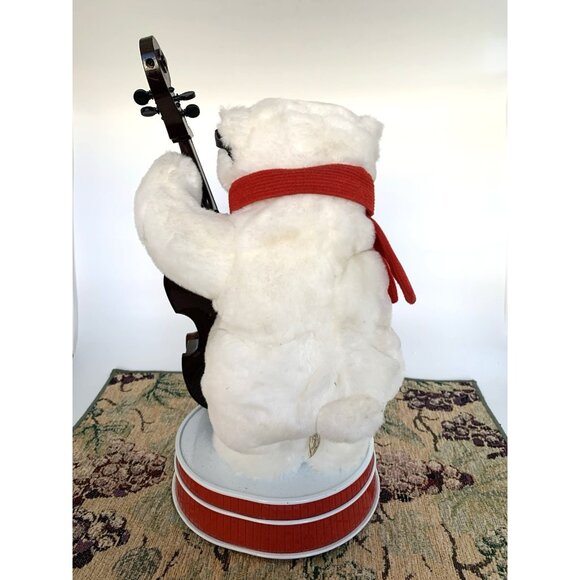 Coca-Cola Musical Polar Bear Jazz Band Bass Player Christmas Decor Music - Picture 5 of 16